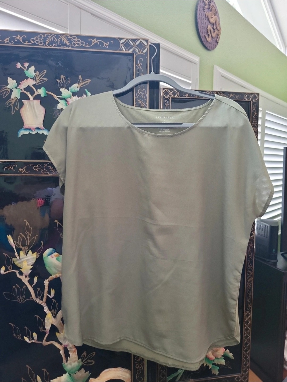Van Heusen Olive Green Short Sleeve Blouse